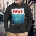Paws 猫 子猫 ニャーパロディー おもしろ猫好き 長袖Tシャツ 高齢者への贈り物