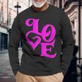 Pink Love ピンクカラーグラフィック 長袖Tシャツ 高齢者への贈り物