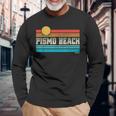 Pismo Beach ピズモビーチ カリフォルニア レトロ サンセット サーフ トリップ ラブ サーフィン 長袖Tシャツ 高齢者への贈り物