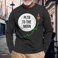 Pltr トゥザムーン株式ティッカー Wsb 面白いミーム 長袖Tシャツ 高齢者への贈り物