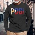 Pogi フィリピンのスラングとフィリピン国旗。 長袖Tシャツ 高齢者への贈り物