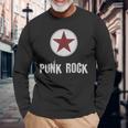 Punk Rock パンクロックスターのプレゼントでパンクロックミュージシャンのデザイン 長袖Tシャツ 高齢者への贈り物