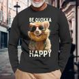 Be Quokka Happy クオッカ・ビー・クオッカ・ハッピー＆クオッカとスマイル 長袖Tシャツ 高齢者への贈り物