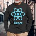 Reactjs ReactJs 公式ロゴ Javascript フレームワーク 長袖Tシャツ 高齢者への贈り物