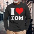 Red Heart I Love Tom 長袖Tシャツ 高齢者への贈り物