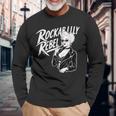 Rockabilly Rebel Blonde Pinup With Attitude Graphic 長袖Tシャツ 高齢者への贈り物