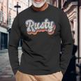 Rusty 名前入りシャツ カスタムレタリング 70年代 長袖Tシャツ 高齢者への贈り物