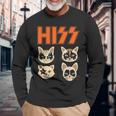 Hiss Cats ネコ Kittens ロックバンド Rock Rockin 長袖Tシャツ 高齢者への贈り物