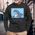 Same-サメ- 長袖Tシャツ 高齢者への贈り物