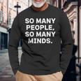 So Many Peopleo Many Minds 十人十色 英語 文字入り 格言 黒 他カラー メンズ 長袖Tシャツ 高齢者への贈り物