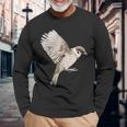 Sparrow-Spring-スズメ-春-自由-鳥-動物 長袖Tシャツ 高齢者への贈り物