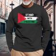Stand With Palestineupporters Free Gaza エルサレムモスク 長袖Tシャツ 高齢者への贈り物
