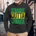 Straight Outta Jamaica ジャマイカ カリビアン レトロ レゲエ パーティー 長袖Tシャツ 高齢者への贈り物