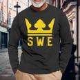 Swe With A Royal Crown スウェーデン 長袖Tシャツ 高齢者への贈り物