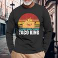 Taco King For Tacos Lover メキシカンタコス ファニー タコス サンセット 長袖Tシャツ 高齢者への贈り物