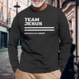 Team Jesus キリストの弟子 詩、聖書、キリスト教徒 長袖Tシャツ 高齢者への贈り物