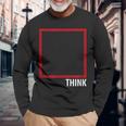 Think Outside The Box 哲学者、本好き、オタクのためのデザイン 長袖Tシャツ 高齢者への贈り物