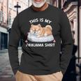 This Is My Pawjama Pomeranian 公式犬用昼寝 長袖Tシャツ 高齢者への贈り物
