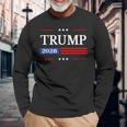 Trump 2028 Flag President Pro Trump 2028 American Flag Langarmshirts Geschenke für alte Männer