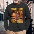 Tung Tung Tungahur Meme Brainrot 長袖Tシャツ 高齢者への贈り物