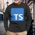 Typescript プログラミングロゴ Tsロゴ プログラマーへのギフトに 長袖Tシャツ 高齢者への贈り物