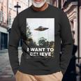 Ufoシャツ I Want To Believe Alien Ufotシャツ 長袖Tシャツ 高齢者への贈り物