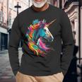 Unicornio Arco Iris Animal Zoológico Camiseta de manga larga Regalos para ancianos