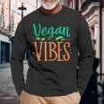 Veganibes 面白いヴィーガン主義 ベジタリアン 植物 ヴィーガン 長袖Tシャツ 高齢者への贈り物