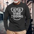Vibe Coding ユーモア 長袖Tシャツ 高齢者への贈り物