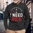 Vintage I Need Rice Lover レトロ 米 食べ物 好き 長袖Tシャツ 高齢者への贈り物