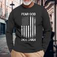 Vintage Usa Flag Fear God Not Man 長袖Tシャツ 高齢者への贈り物
