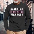 Warning Logistics Manager 長袖Tシャツ 高齢者への贈り物