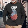 Xrpかわいい月の男暗号通貨電話トレーダー 長袖Tシャツ 高齢者への贈り物