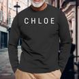 「Chloe」名前入りエレガント、ヴィンテージフォントデザイン 長袖Tシャツ 高齢者への贈り物