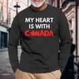「My Heart Is With Canada」 – カナダ人と強く立つ 長袖Tシャツ 高齢者への贈り物