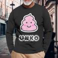 うんこ くん【Unko】うんち ポップ ゆるくて かわいい キャラクター イラスト 長袖Tシャツ 高齢者への贈り物