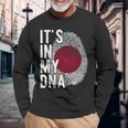 おかしな It's In My Dna 日本国旗 指紋 長袖Tシャツ 高齢者への贈り物