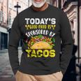 おもしろタコス シンコ・デ・マヨ タコスフェスティバル ビーガン メキシコ料理 長袖Tシャツ 高齢者への贈り物