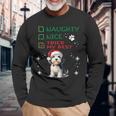 かわいい ダンディ ディンモント テリア 犬 クリスマス いたずら 素敵 試した 長袖Tシャツ 高齢者への贈り物