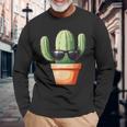 かわいいサボテン 鉢植え サボテン 長袖Tシャツ 高齢者への贈り物