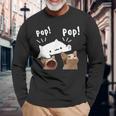 かわいいボンゴ猫遊びポップ猫ミーム 長袖Tシャツ 高齢者への贈り物