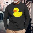かわいいラバーダックイエローグラフィックかわいいラバーダック 長袖Tシャツ 高齢者への贈り物