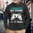 ここに来るためにゲームを一時停止しましたゲーマー 長袖Tシャツ 高齢者への贈り物