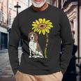 ひまわり サンシャイン ビーグル 動物 ペット ハウンド 犬 恋人 ギフト 長袖Tシャツ 高齢者への贈り物