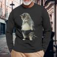 ぽっちゃり猫 お腹が大きい猫 ユーモア Fat Cat 長袖Tシャツ 高齢者への贈り物