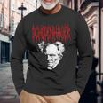 アーサー・ショーペンハウアー デスメタルスタイル 哲学 デザイン 長袖Tシャツ 高齢者への贈り物