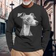 イタリアン グレイハウンド 犬 モチーフ ペット イタリアン グレイハウンド 長袖Tシャツ 高齢者への贈り物