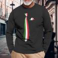 イタリア国旗ネクタイ愛国国旗 長袖Tシャツ 高齢者への贈り物