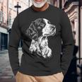 イングリッシュセッター 犬 モチーフ ペット イラスト イングリッシュセッター 長袖Tシャツ 高齢者への贈り物