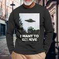 エイリアン Ufo ハンターシャツ I Want To Believe 長袖Tシャツ 高齢者への贈り物